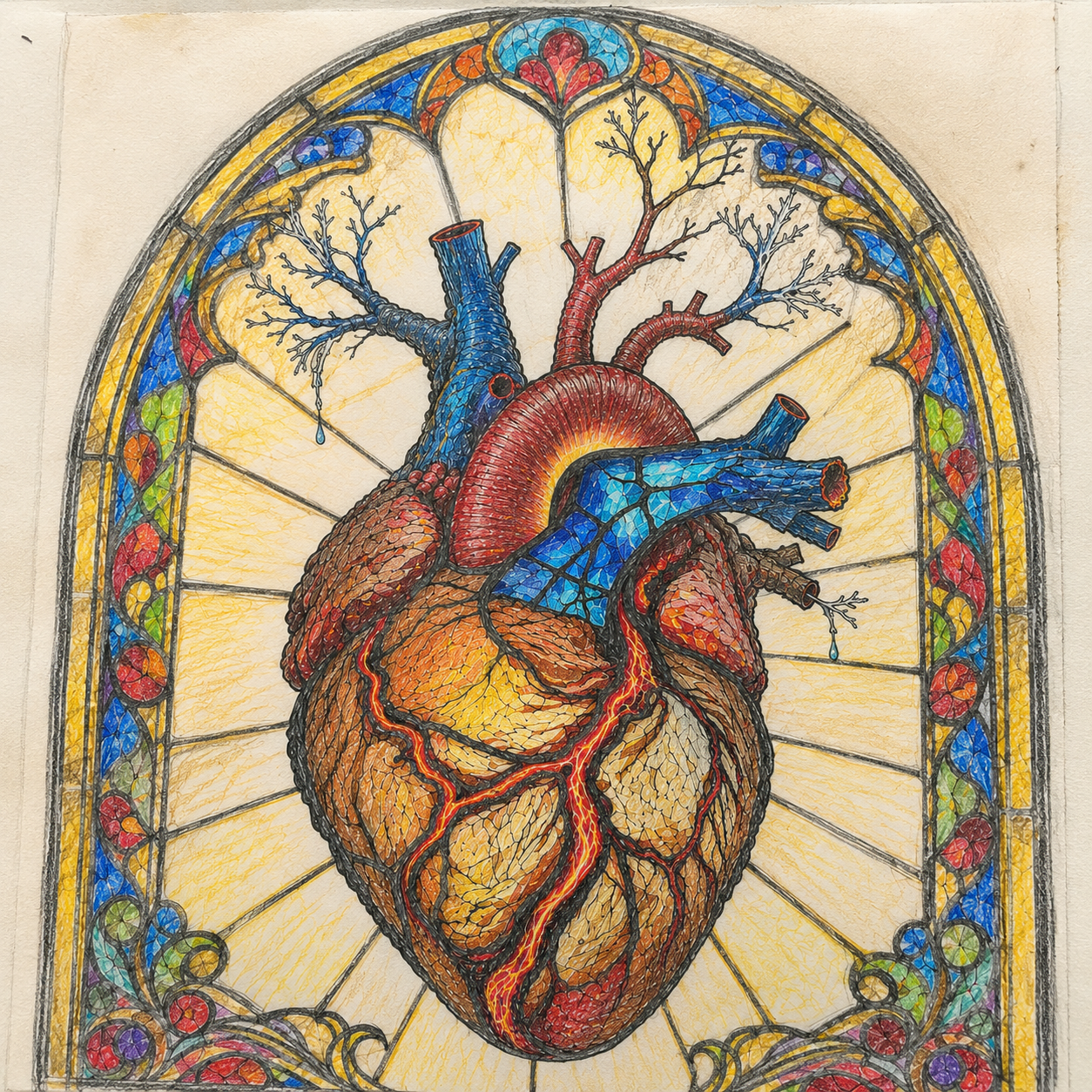 Stained Glass Heartbeat original artwork